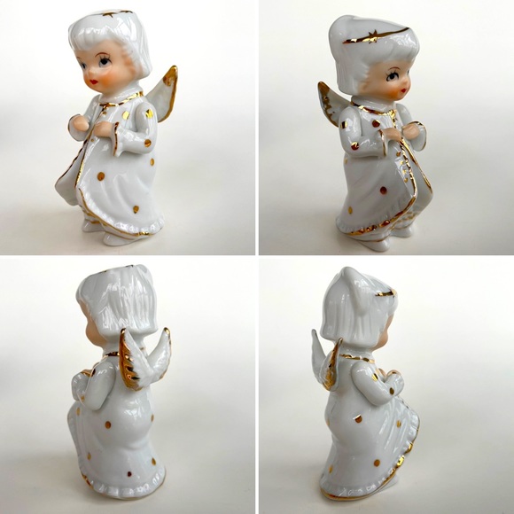 A Set of Three Vintage Porcelain Angel Figurines - Picture 9 of 16